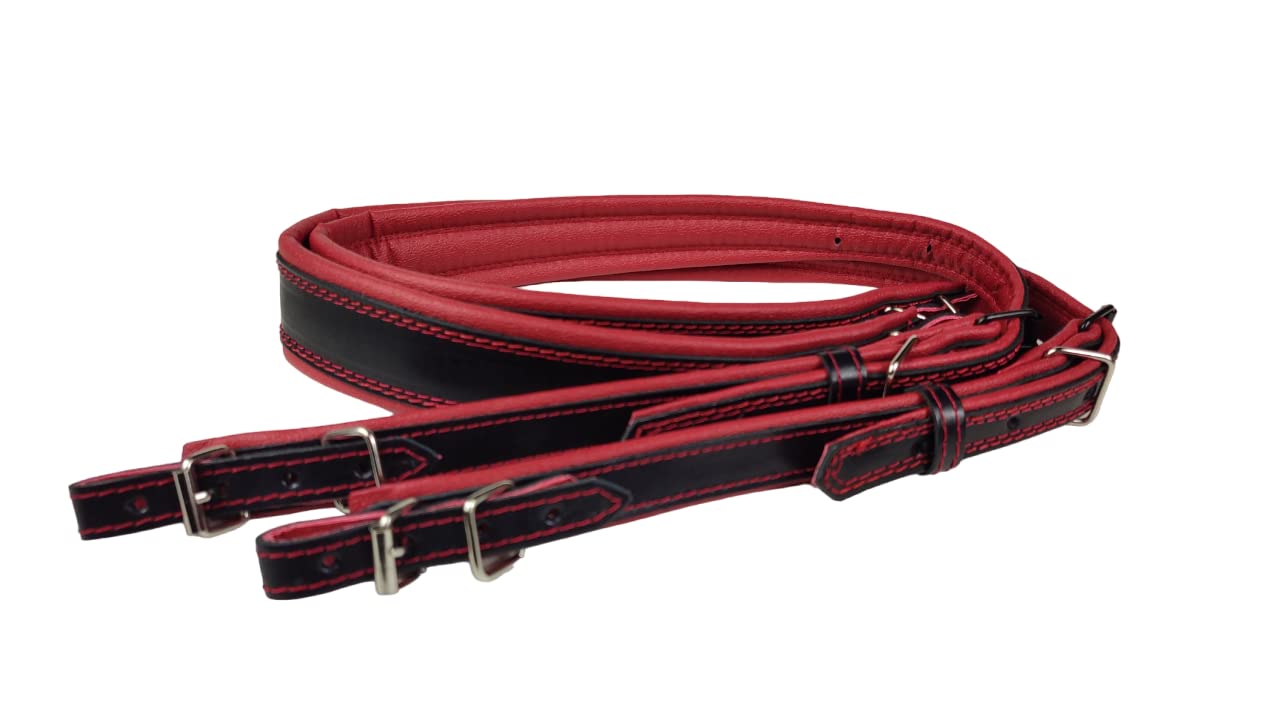 Correas de acordeón cuero 60-120 bajo negro/rojo, rojo