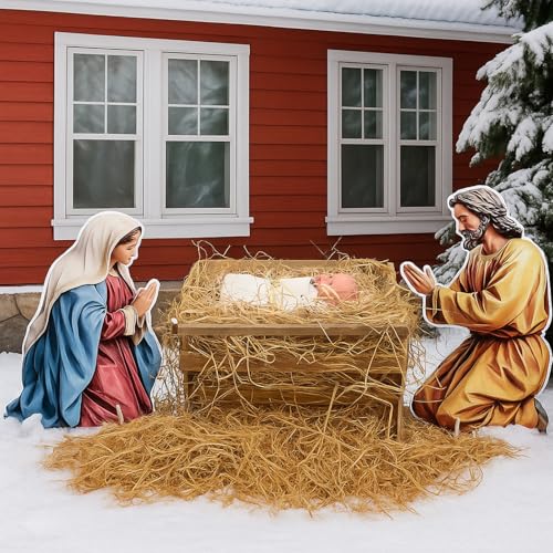 Crèche de Noël bois éclairée grand format pour intérieur chaleureux - 2