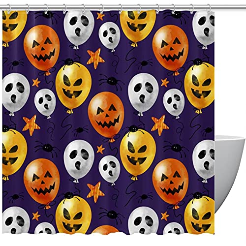Rideau de douche Halloween violet imperméable grand rideau coloré 183 x 183 cm - 2