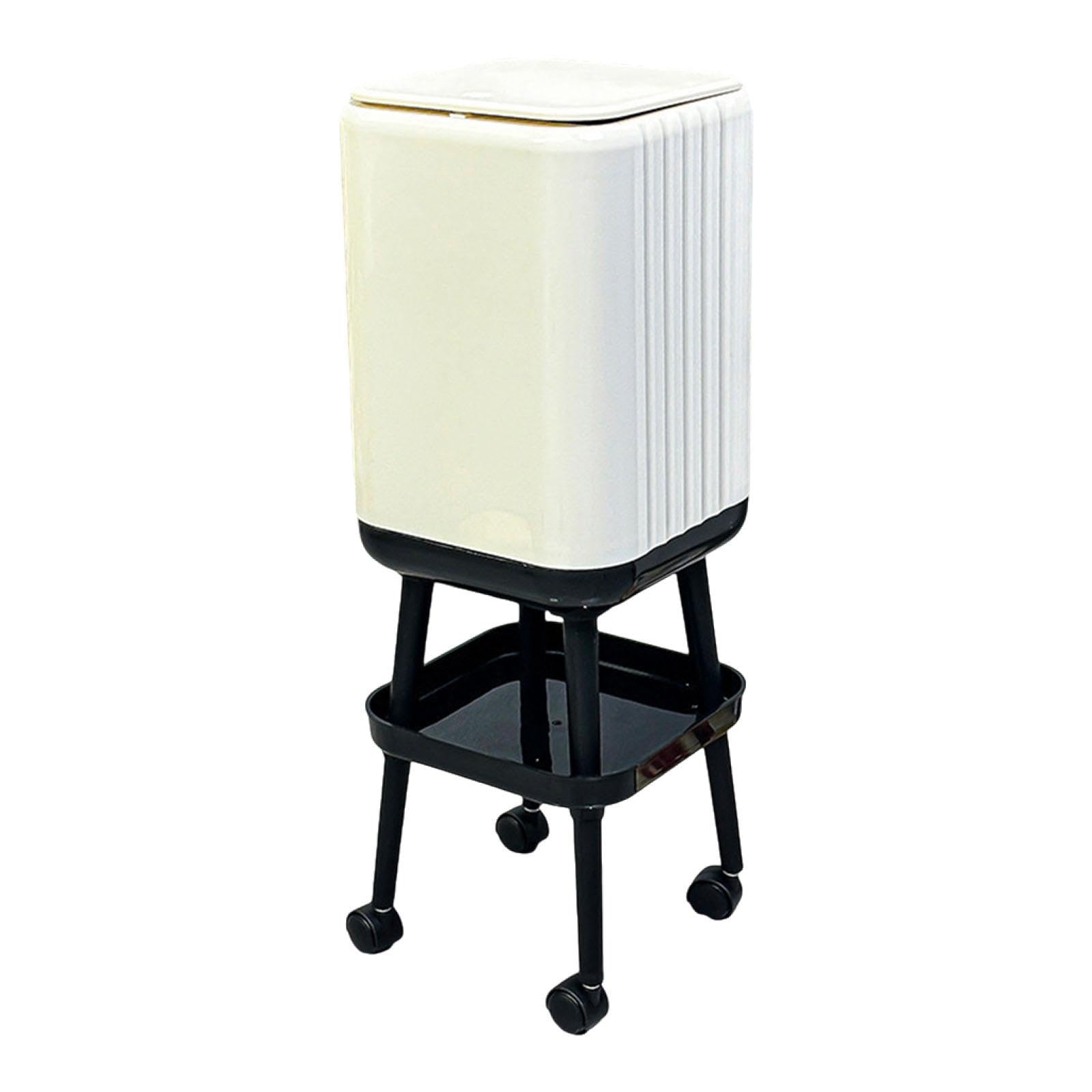 Trash Can with Legs Dustbin Sturdy Trash Bin for Kitchen Bedroom Living Room with Wheel Lid Home & Garden| Household Supplies & Cleaning| Trash Cans & Wastebaskets