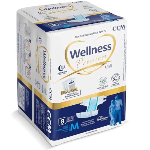 Fralda Geriátrica Wellness Premium Unit M com 8 unidades