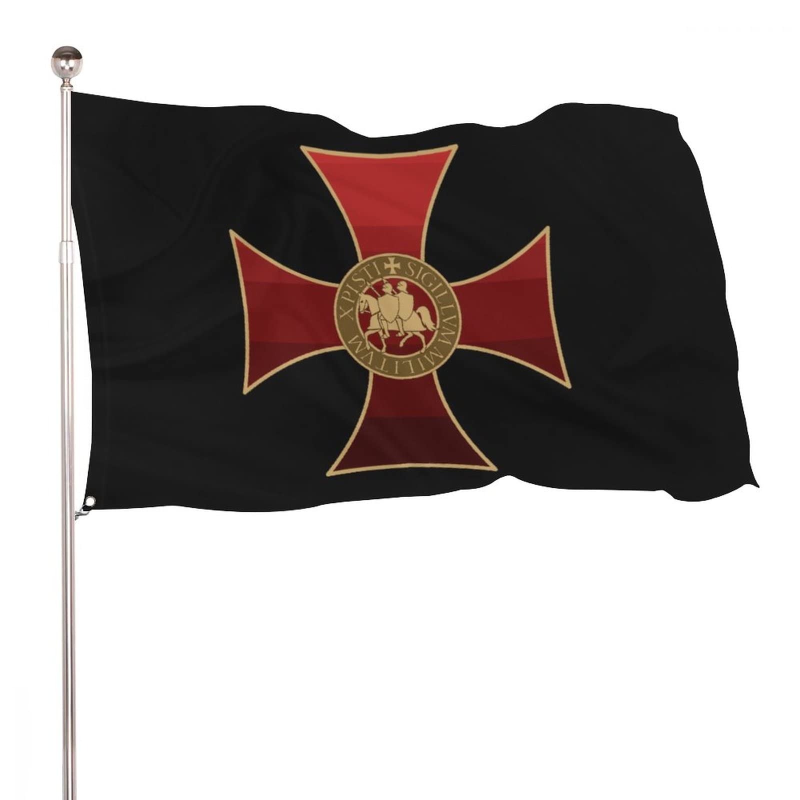 Templar Knight Logo Garden Flags Funny Yard Flag Banner Flags Outside Decoration 35x59 in