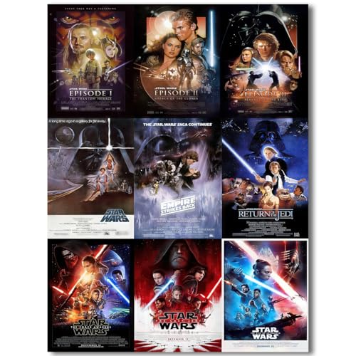 COMOR MOVIE Star Wars Poster For Fans Kids Birthday Party Decorations Gitfs-Wall Art-Star Wars Wall Decor-Canvas Prints Picture For Teen Boy Girls Bedroom Decor