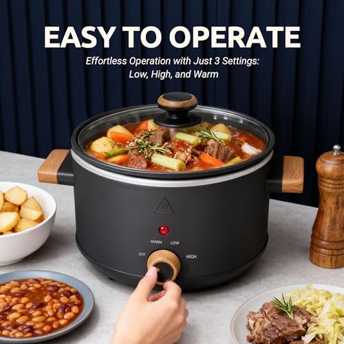 LoftyChef 3-Quart Small Electric Slow Cooker