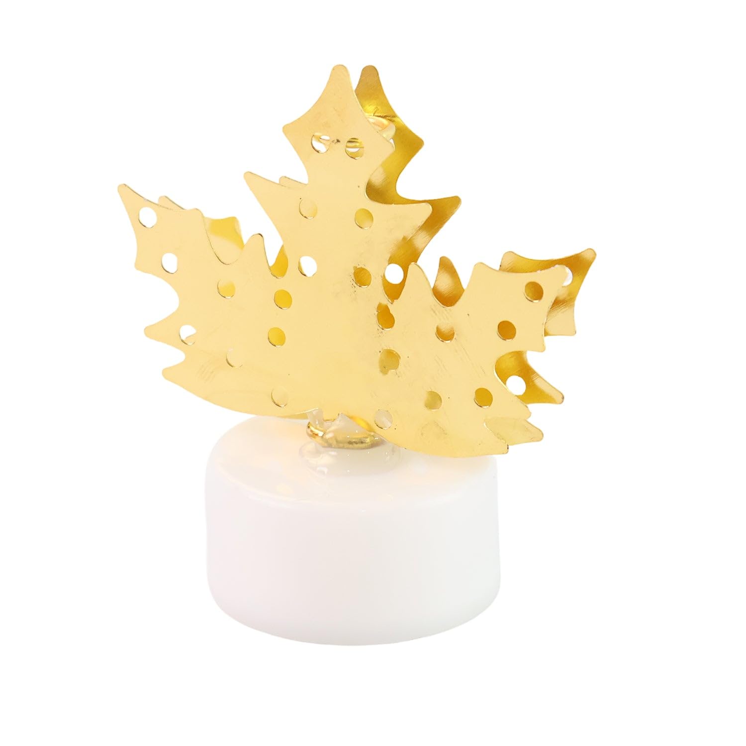 Decorative LED Gold Metal Leaf Diya Lamp (1 Pc) – Elegant Festive Home Décor with Warm LED Glow-image-22