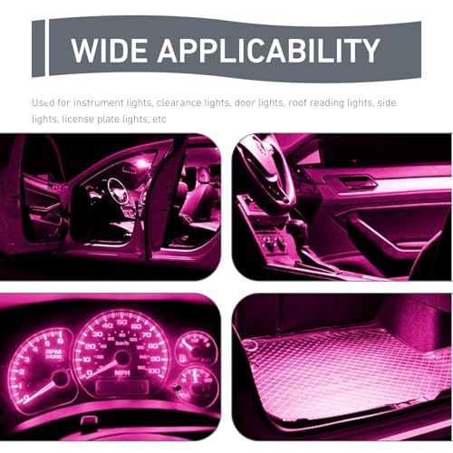 10 unidades luz LED T10 rosa para tablero de auto miniatura 7
