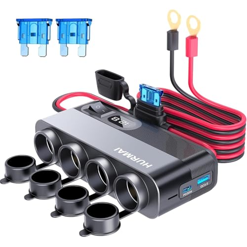 Cigarette-Lighter-Adapter-10FT-Cable-216W-3-Socket-12V-Car-Power-Outlet Cigarette Lighter Adapter, 10FT Cable, 216W 3-Socket 12V Car Power Outlet - Image 1