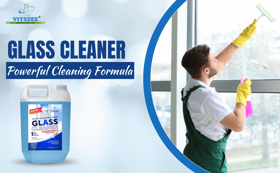 VITSZEE Antibacterial Ultra Glass Cleaner 5L | Window, Mirror for Car, Kitchen and Home Surfaces, Multi Surface Household cleaning - Image 3 thumbnail