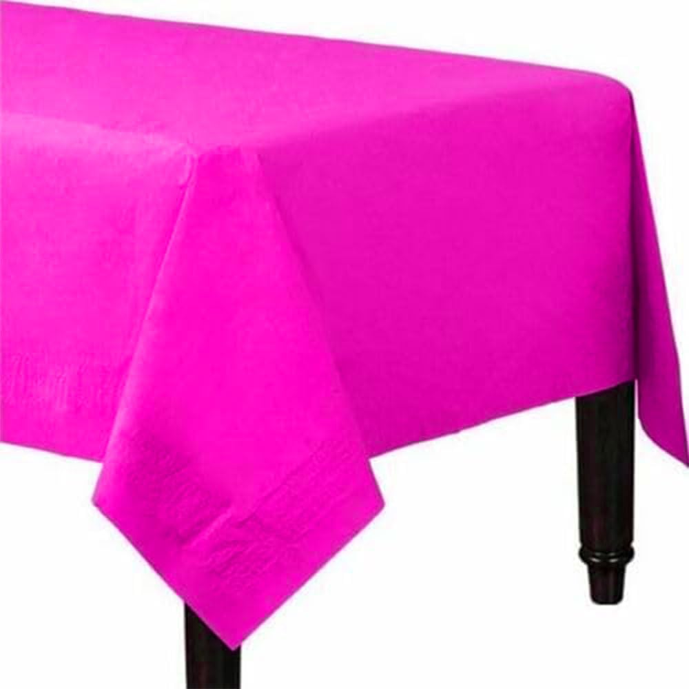 Tezraftaar Fuchsia Tezraftaar® 25 X Paper Table Cover 90Cm X 90Cm Disposable Square Folded Table Cloth For Christmas New Year Parties Catering Supply