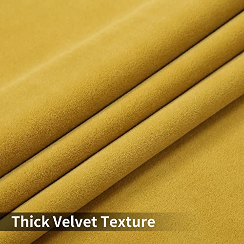 Glowsol Yellow Velvet Tier Curtains For Bathroom Light Blocking Heavy Weight Curtains Premium Soft Drapes (26×30 Inch, Yellow, Set Of 2) #TOP5