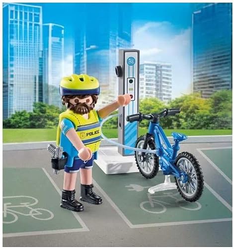 Playmobil 71732 Police Motorcyclist with Charging Terminal – Modern Police Bike, Action Role‑Play Set for Kids Ages 4+ - 2