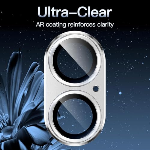 Image of NEXVEU TITANIUM Camera Lens Protector For IPHONE 17 / IPHONE 16 / 16 PLUS WHITE UHD 9H Glass, Anti Drop, Scratch Resistant, Case Friendly, Removable, Waterproof, Heavy Duty Camera Protector, FIT ALL MODELS