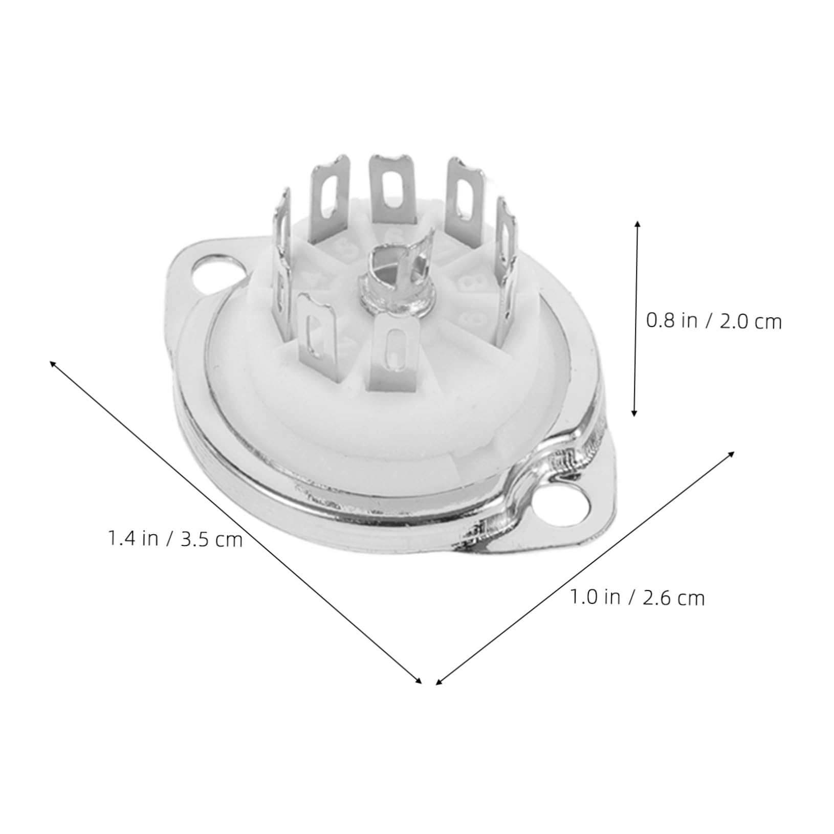 GALPADA 4Pcs Durable Ceramic Pin Tube Socket for Audio Equipment Easy Installation Replacement Part for Excellent Heat Resistance Compatible with Various