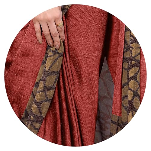 Image of MIRCHI FASHION Women Saree Abstract Print Chiffon | Breathable Lightweight Casual Sari for Regular Use and Office with Unstitched Blouse (Available in 25 Colors)