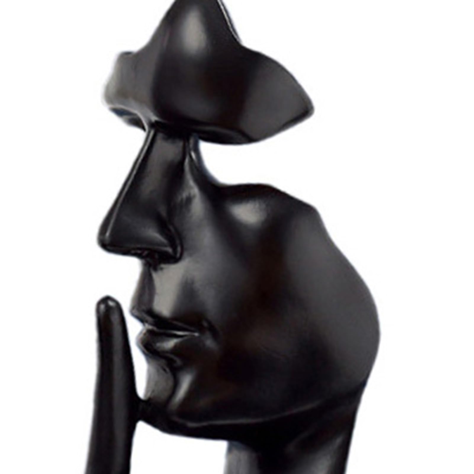 Statua Myśliciela Figurka sztuki abstrakcyjnej Cisza to złota rzeźba dekoracyjna do biblioteki domowego biura Żywica syntetyczna Kompaktowy rozmiar (Czarny)