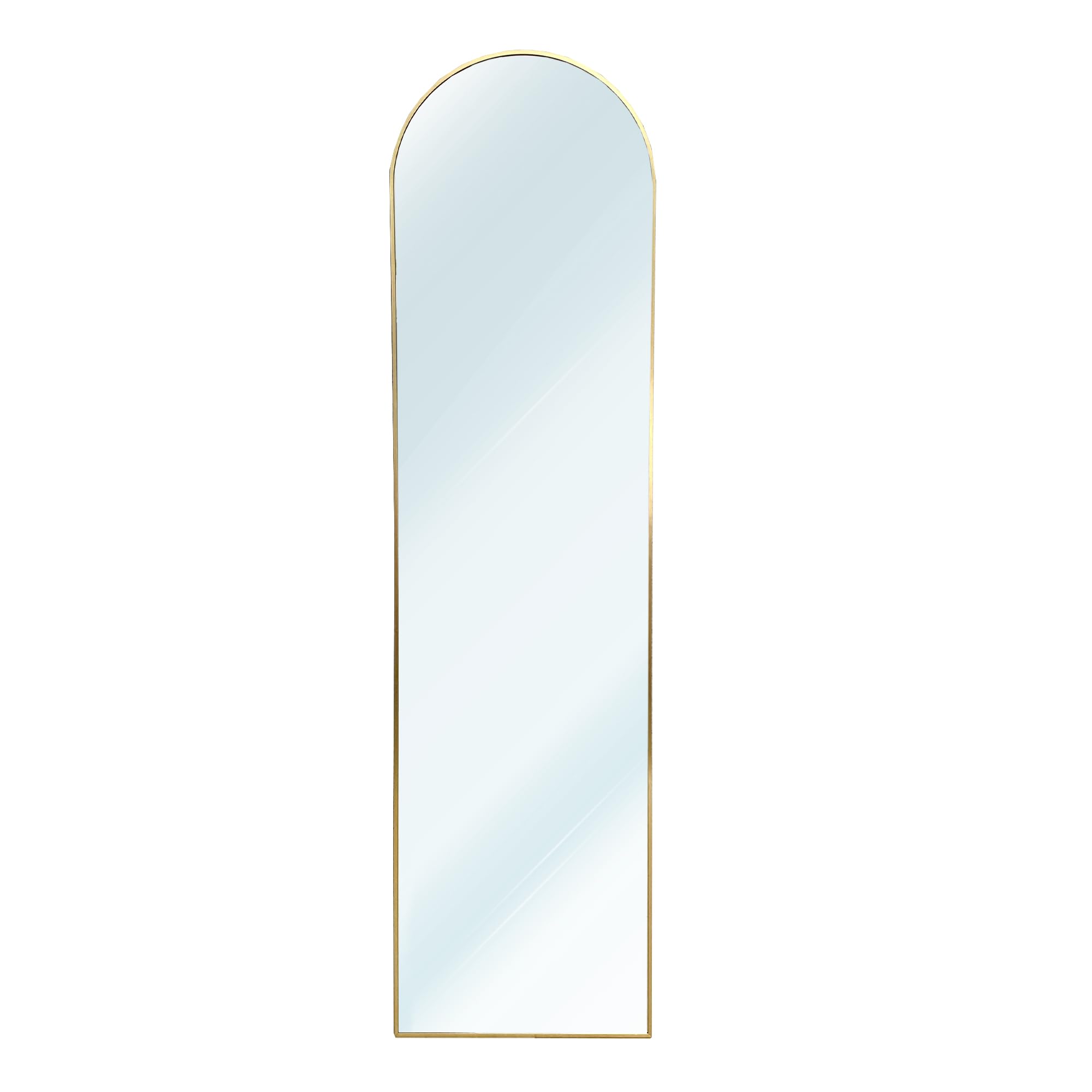 Nyana Espejo de Pie Metálico Metal Round Home | Cuerpo Entero 150x40 o 160x50 cm | Soporte Ajustable y Marco de Aleación Metálica | Diseño Moderno y Elegante | Gran Formato HD (150x40 cm)