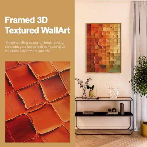 Image of CHDITB 3D Textured Gradient Block Wall Art, Modern Geometric Abstract Decor