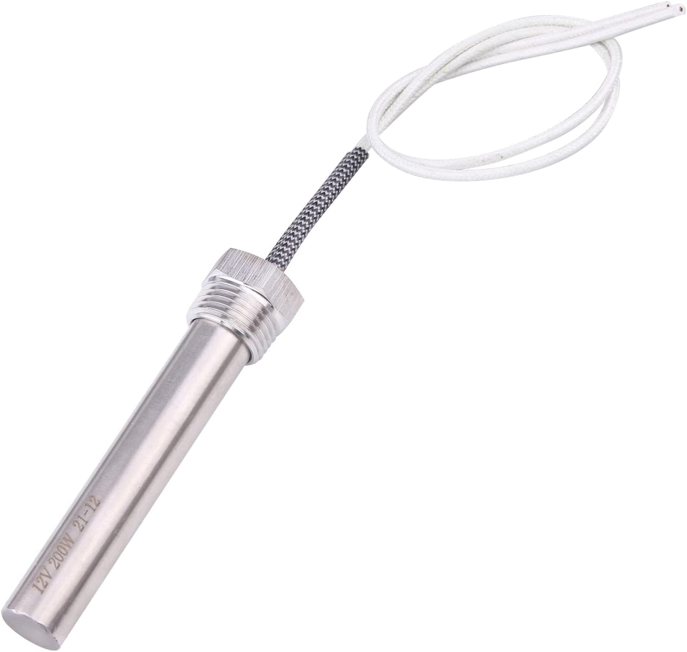DERNORD Immersion Cartridge Heater 12V 50W Hot Rod Heating Element Replacement 1/2 Inch Thread