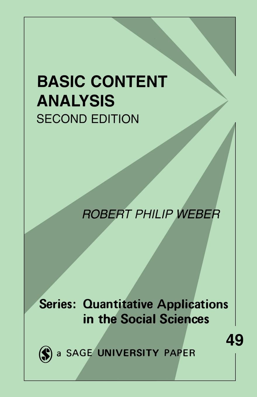 Basic Content Analysis (Quantitative Applications in the Social Sciences): 49