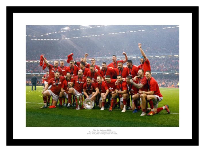 Framed Wales Rugby Team 2019 Six Nations Grand Slam 24x16 inch Photo Memorabilia