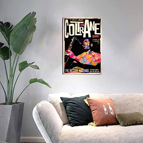 Ttooxz John Coltrane Vintage Jazz Concert Poster African American Artist Canvas Print Music Wall Art Family Bedroom Bar Cafe Decoration Poster Gift Wall Decor Painting 16''×24'' thumb #4