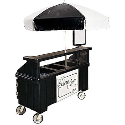 Cambro Large Camcruiser Vending Cart w/ 4 Food Pan Wells, Granite Grn