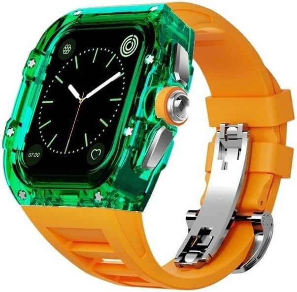 Bracelet caoutchouc transparent Apple Watch idéal du bureau aux séances de sport