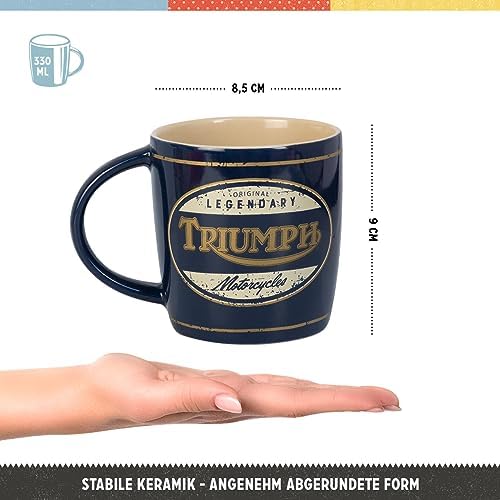 Nostalgic-Art 43075 Triumph kubek do kawy w stylu retro, z logo  pomysł na prezent dla fanów motocykla, duży kubek ceramiczny, styl vintage, 330 ml