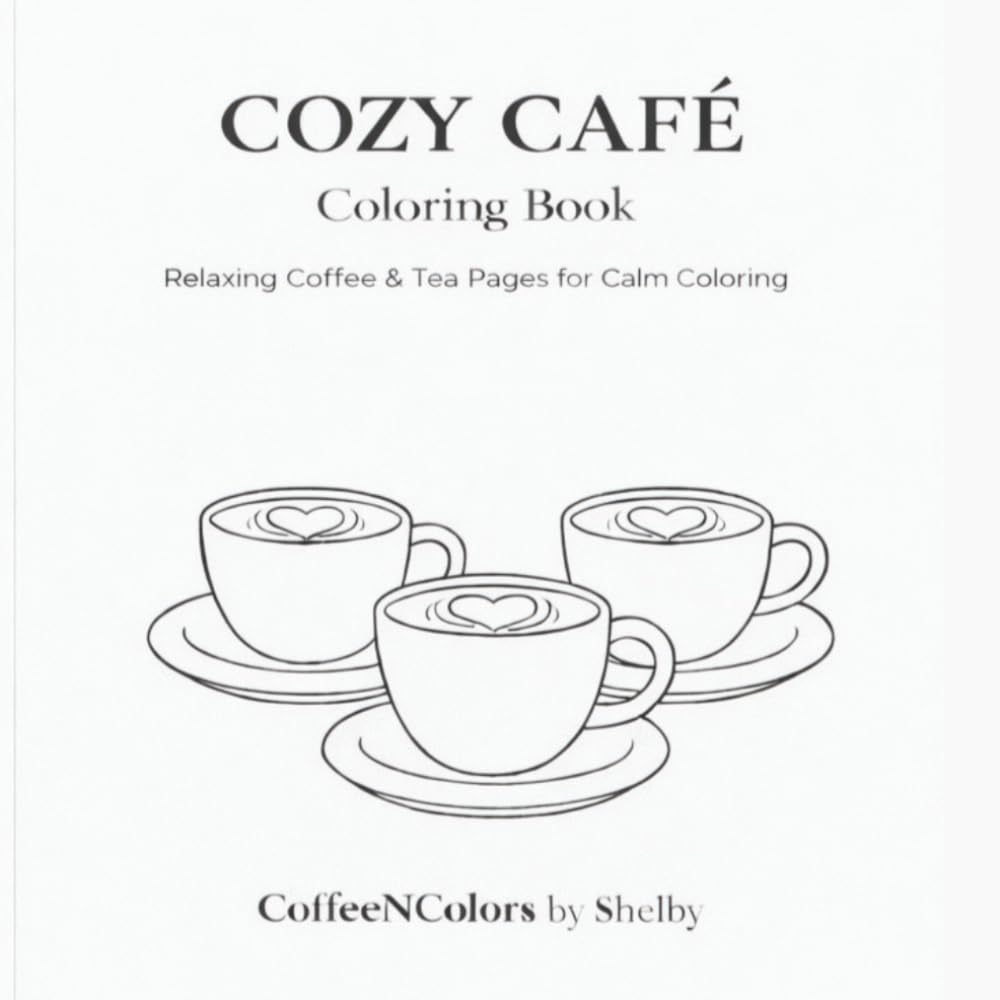 Cozy Cafe Coloring Book: Relaxing Coffee & Tea Pages for Calm Coloring