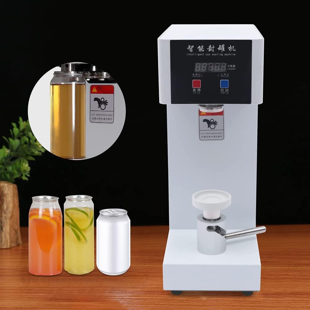 Sigillatrice Elettrica per Lattine, 180W, con Pannello LCD E Contatore, Calibro 55 Mm, Strumento per Tappare Lattine E Bottiglie, Altezza Regolabile per Lattine di Tutti