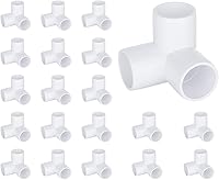 TianTianUp 20-Pack 3-Way 1/2 Inch Furniture Grade PVC Fittings - Heavy-Duty Elbow Connectors for DIY Furniture, Frames & Structures