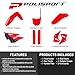 Polisport Motocross (MX) Replica Plastic Kit for Honda CRF 250R (2025) Dirt Bike – OEM Quality, Durable, Flexible & Perfect Fit – Red/Black