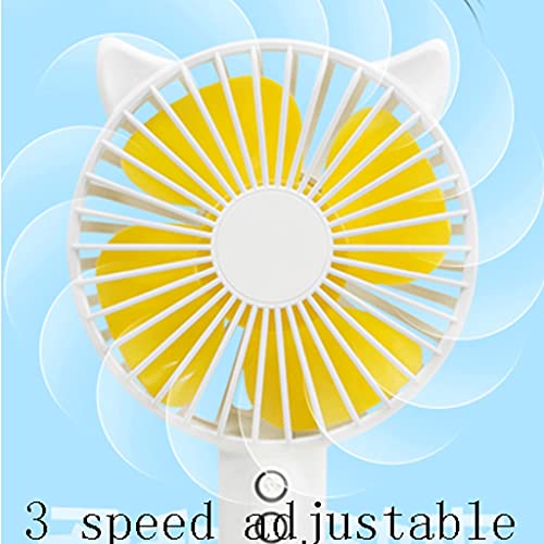 Handheld fan, mini-fan, 3 snelheid verstelbaar,USB Koelventilator met basis, draagbare en kleine ventilator voor thuiskantoren buiten (Color : Pink, Grootte : 2500mAh) - Image 6
