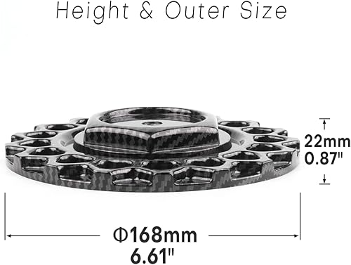 Miniatura 8 de Tapas centrales de rueda de 6.61 pulgadas para BBS RS Racing STR 606 BBS Style 5, 4 tapas de cubo de 6.614 in