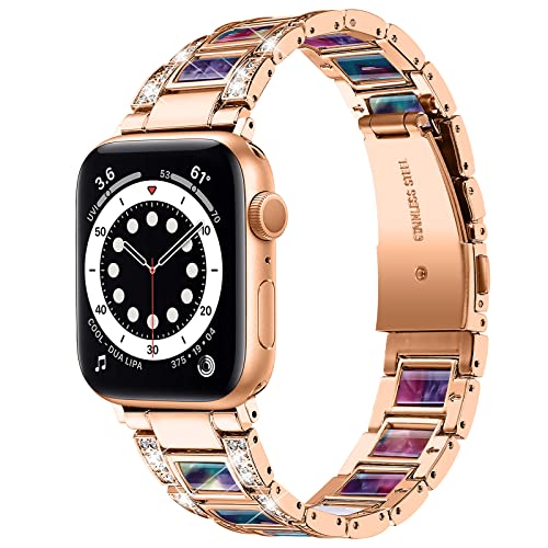 Gimuk�X�g���b�v Apple Watch�X�g���b�v 38mm 40mm 41mm 42mm 44mm 45mm�ɑΉ� ���^���X�e�����X�X�`�[�� �L���L�����C���X�g�[���_�C�������h�����p�X�g���b�v���X�g�o���h iWatch Series 7/SE/6/5