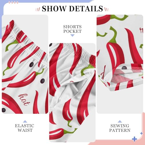 Chilli Peppers Boys Long Pants Soft Trousers Elastic Waist Kids Lounge Bottoms with Pockets S-XL4