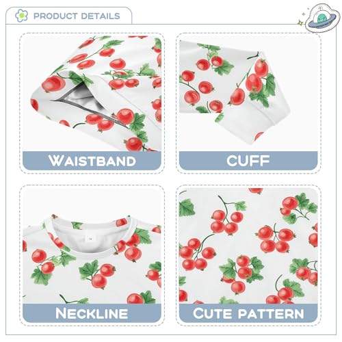 JUNZAN Cute Redcurrant Fruit White Little Kids Hooded Sweatshirt Fleece Kids Pullover Hoodie Party 4T3