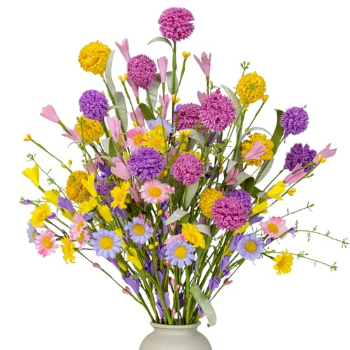 JINGHONG Artificial Spring Flowers 12 Pack Floral Picks 17” Tall