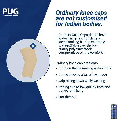 Image of PUG Knee Support 1 Pair, Size M |Unleash Your Performance | Ergonomically Designed for Indian Knee|Ideal for Sports enthusiasts, Knee Pain and Injury Prevention