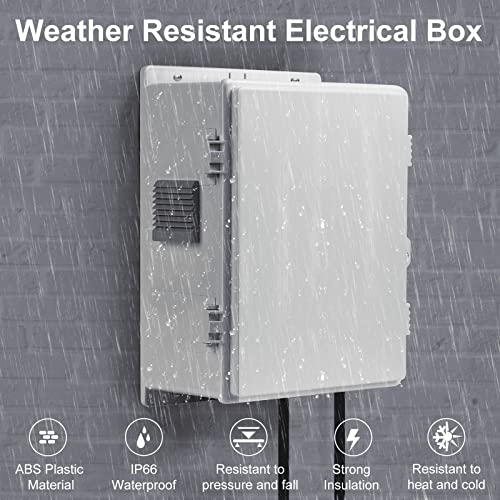Namunanee Outdoor Electrical Junction Box, Abs Water Resistant Enclosure With Internal Mounting Panel & Hinged Cover, 13"H* 9.2"L* 5.6"W #TOP1