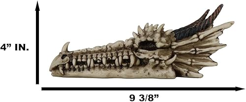 Miniatura 2 de Ebros Gift Estatuilla de quemador de incienso con cabeza de dragón fósil antiguo rogón gótico medieval Esqueleto Esqueleto Escultura macabra Oso de