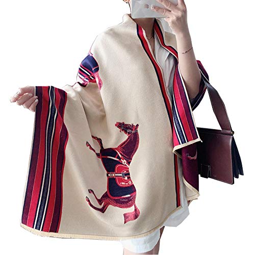 EXTREE Scarfs for Women Pashmina Silky Shawl Wrap for Evening Dressing Horse Scarf Blanket Open Front Poncho Cape