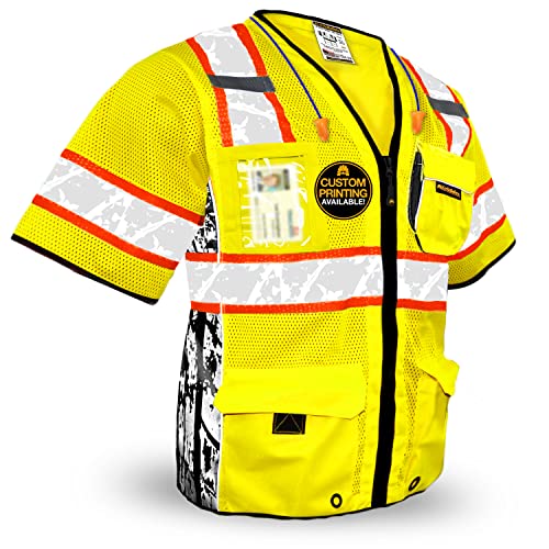 Kwiksafety - Charlotte, Nc - Executive Highwayboss Limited Edition Safety Vest [8 Pockets] Premium Class 3 Ansi Osha High Visibility Reflective Heavy Duty Mesh Construction Gear/Yellow Medium #TOP22