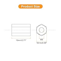 Vista 2 de uxcell Tuercas de acoplamiento M6x10x18mm - Acoplador de varilla roscada hexagonal de acero al carbono galvanizado para muebles, electrónico