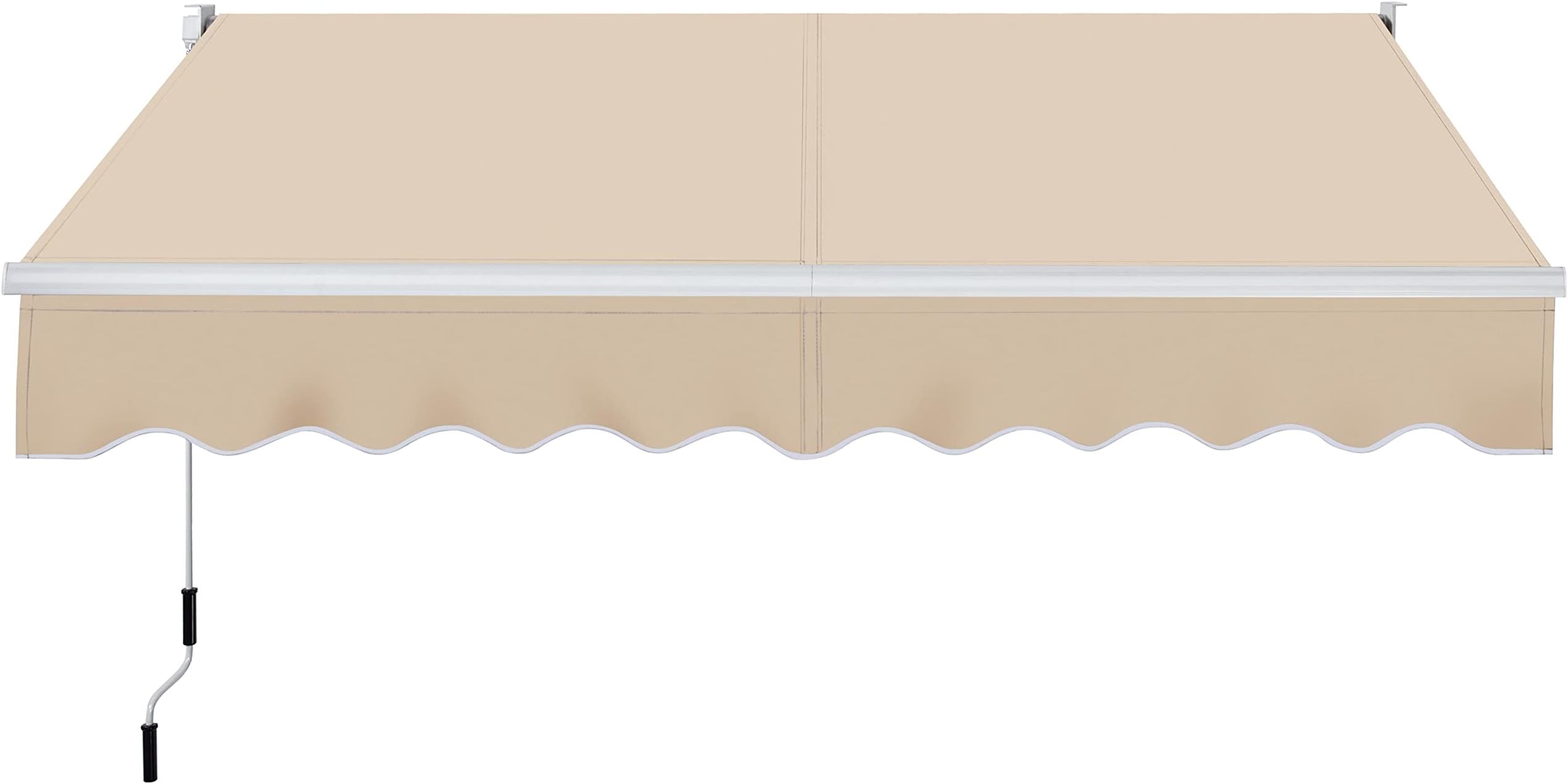Topeakmart 8 ร 6.5 FT Patio Awning, Manual Retractable Patio Awning, Aluminum Sun Shade Awning Outdoor with Manual Crank Handle & 280g/mยฒ Polyester for Window, Deck, Yard, Garden - Beige