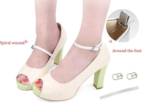 Miniatura 6 de FZBNSRKO 3 pares de correas de zapatos de barco para mujer, cordones de tacón alto, cordones antisueltos con hebilla