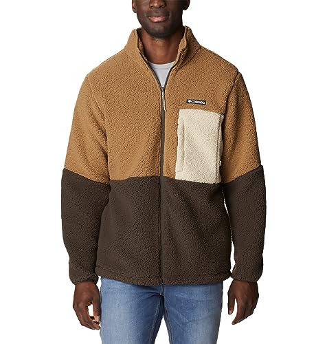 Columbia Men's Mountainside Heavyweight Fleece, Delta/Cordovan/Ancient Fossil, Large