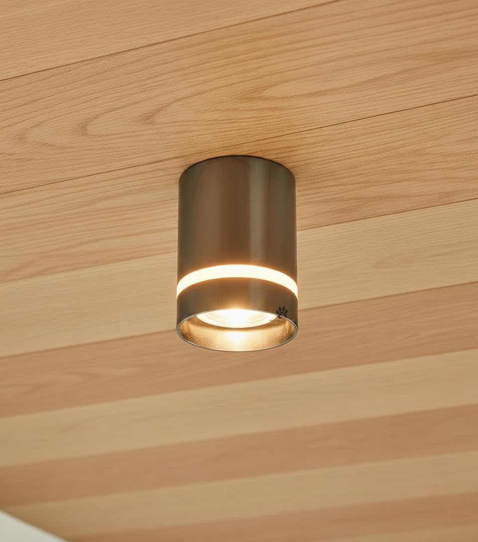 Mufasa 6 Watts LED Black Chrome Surface Panel Indoor Cylinder Ceiling Mounted Spot Light Down Light Aluminium Body (7.5Cm Height) (Warm White)-image-18