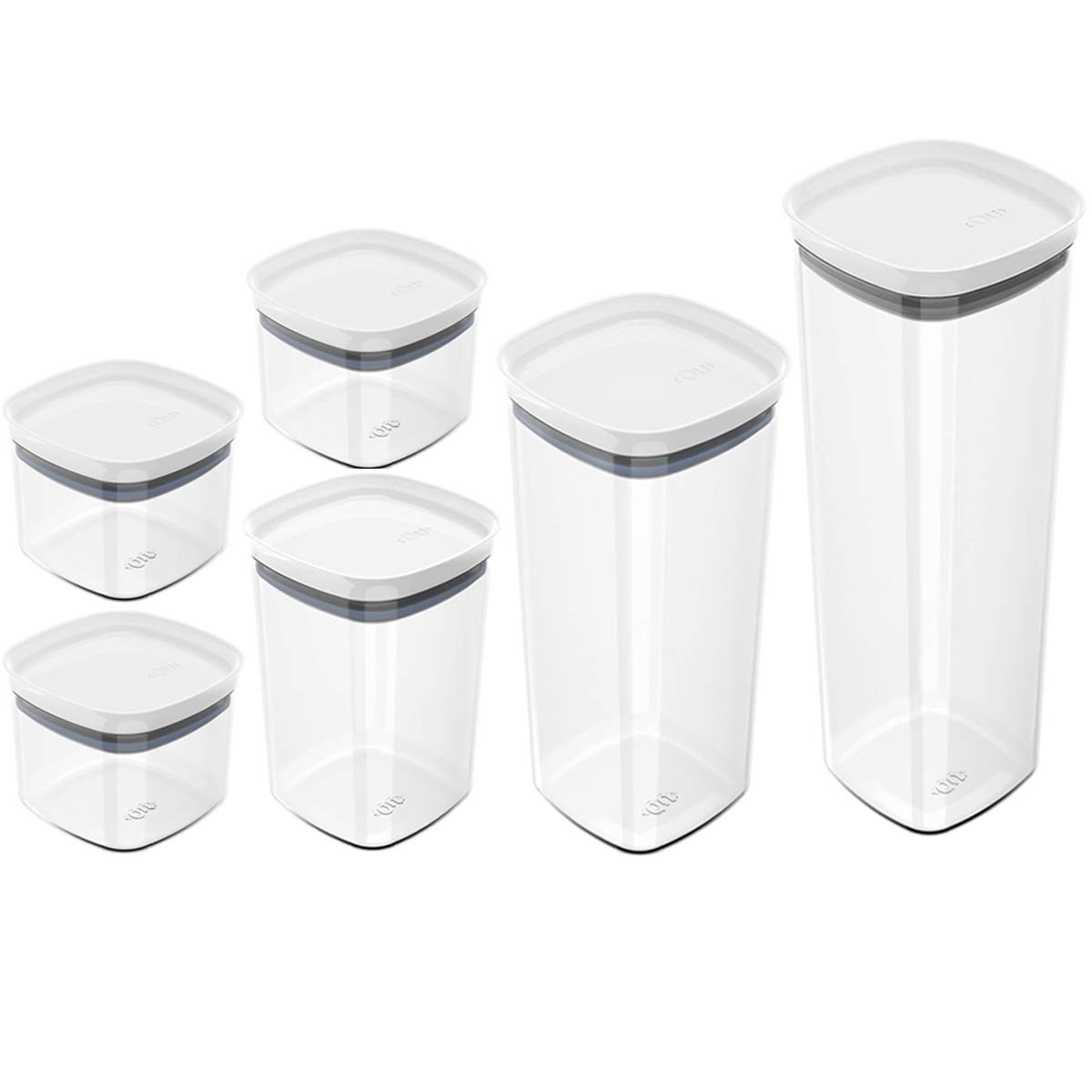 Conjunto Potes Herméticos Para Alimentos Block 450 ml 1000 ml 1500 ml 2000 ml Branco