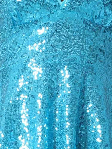 Image of Allegra K Glitter Sequin Dresses for Women's Spaghetti Strap Tie Back Backless Mini Party Dress Clubwear